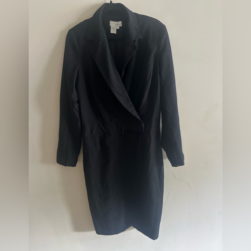 Spiegel Black Tailored Trench Coat Dress Size 14